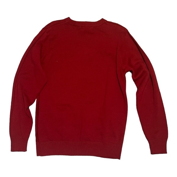 Oscar De La Renta Men’s True Red Diamond Argyle V-Neck Sweater, Medium, Cotton - Picture 4 of 8